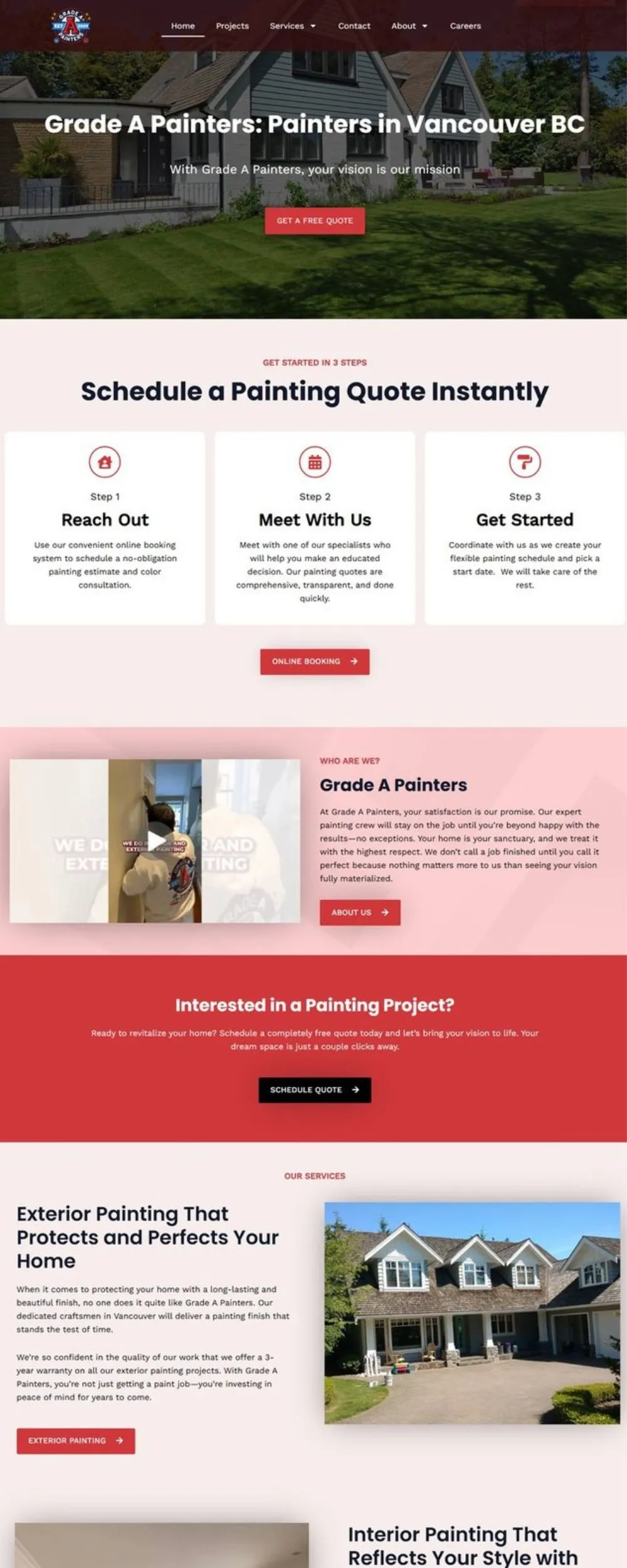 custom website services example project