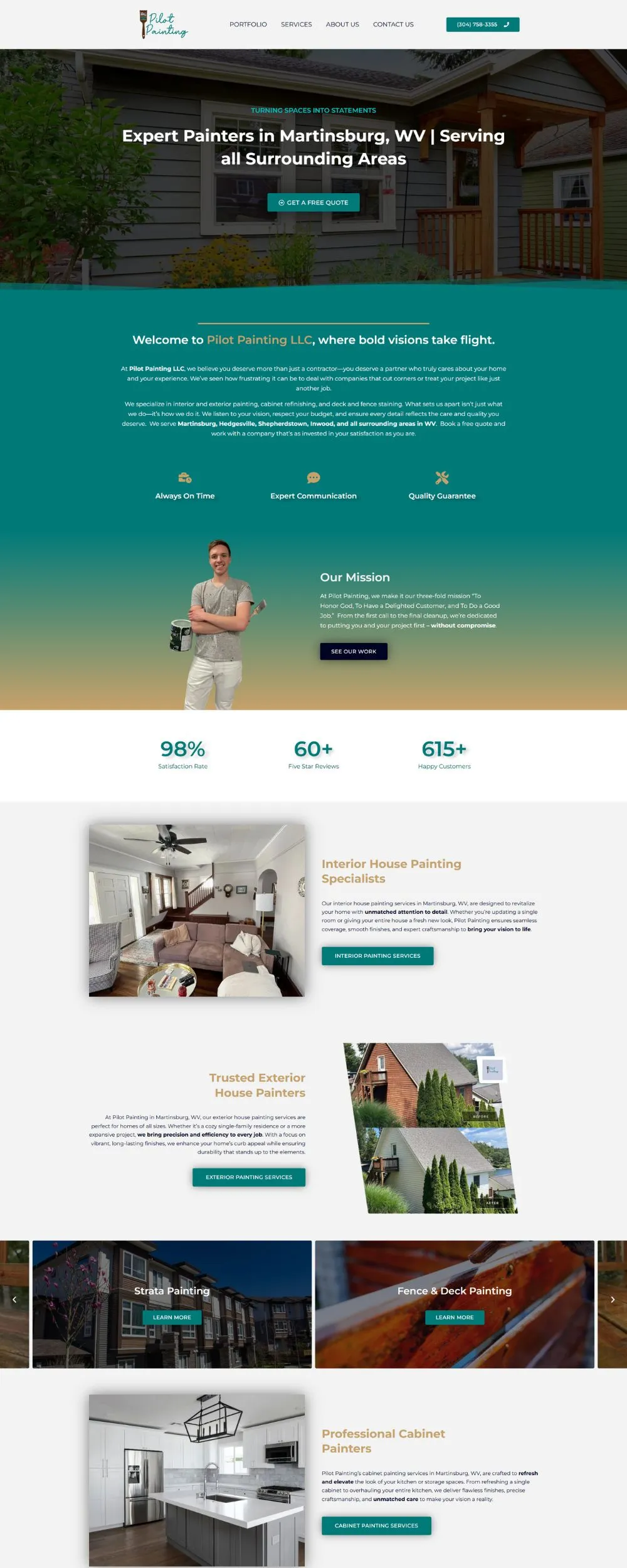 an example project of a custom website made by New Finish Marketing